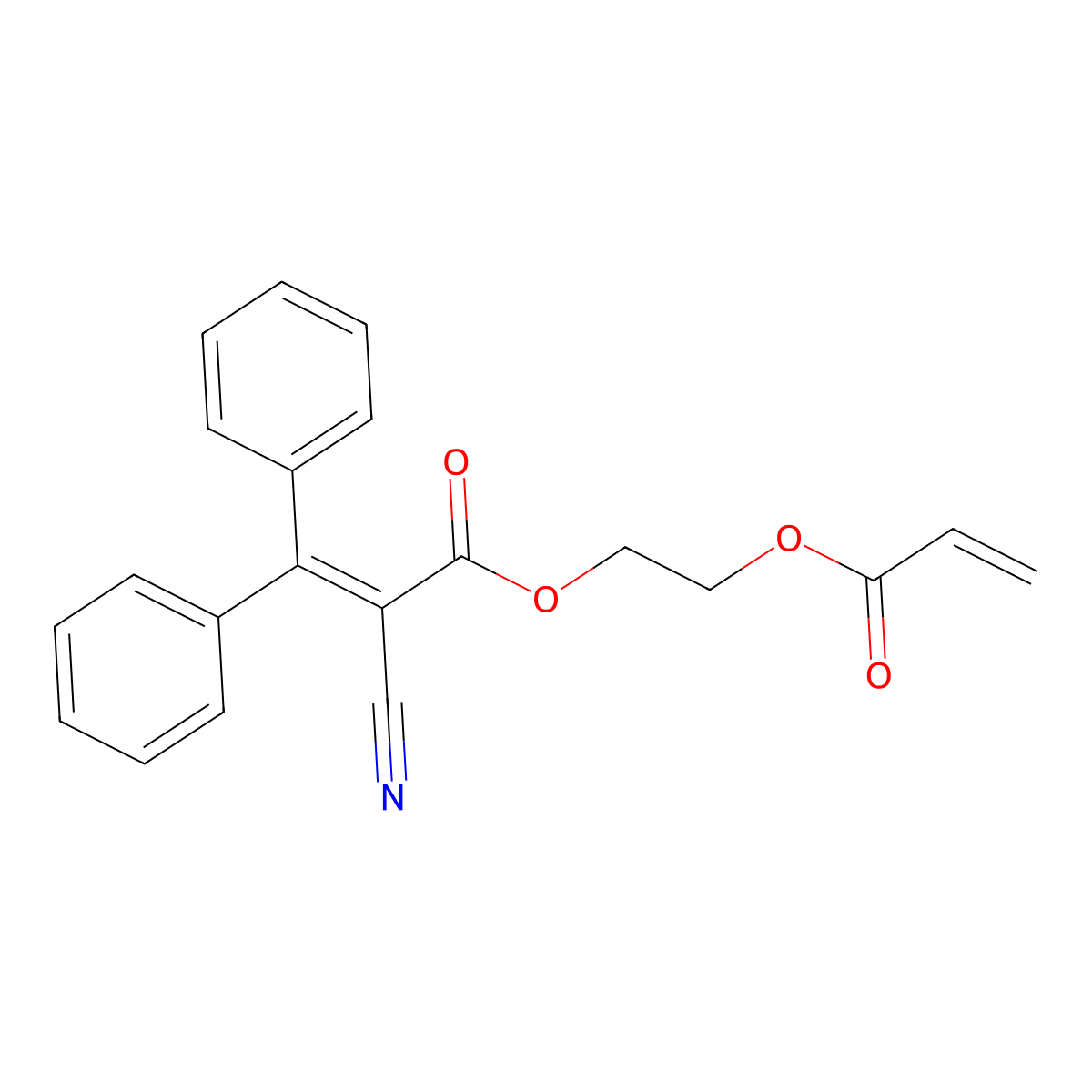 2-(Acryloyloxy)ethyl 2-cyano-3,3-diphenylacrylate molecular structure, CAS 72966-50-8