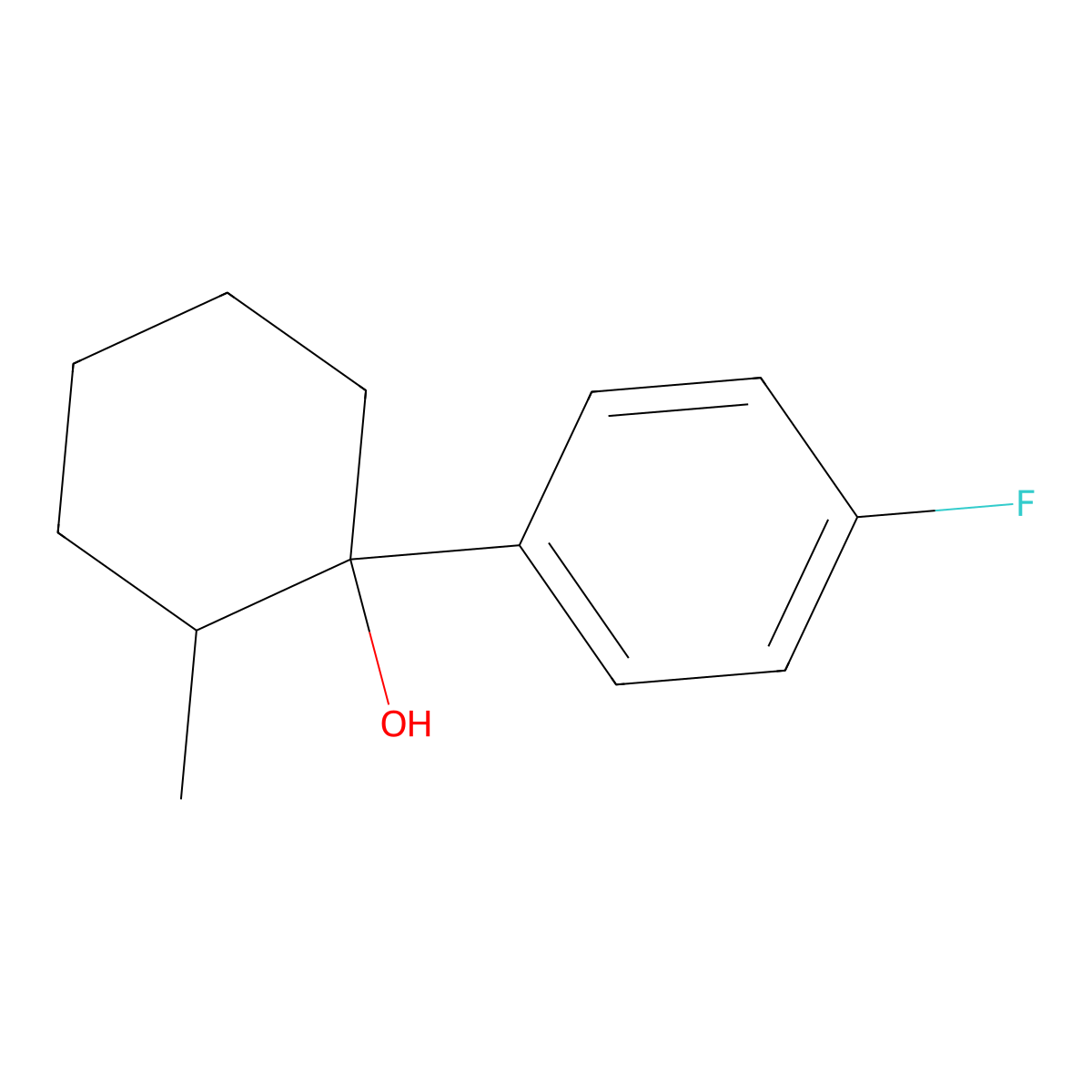 1-(4-Fluorophenyl)-2-methylcyclohexan-1-OL molecular structure, CAS 72968-83-3