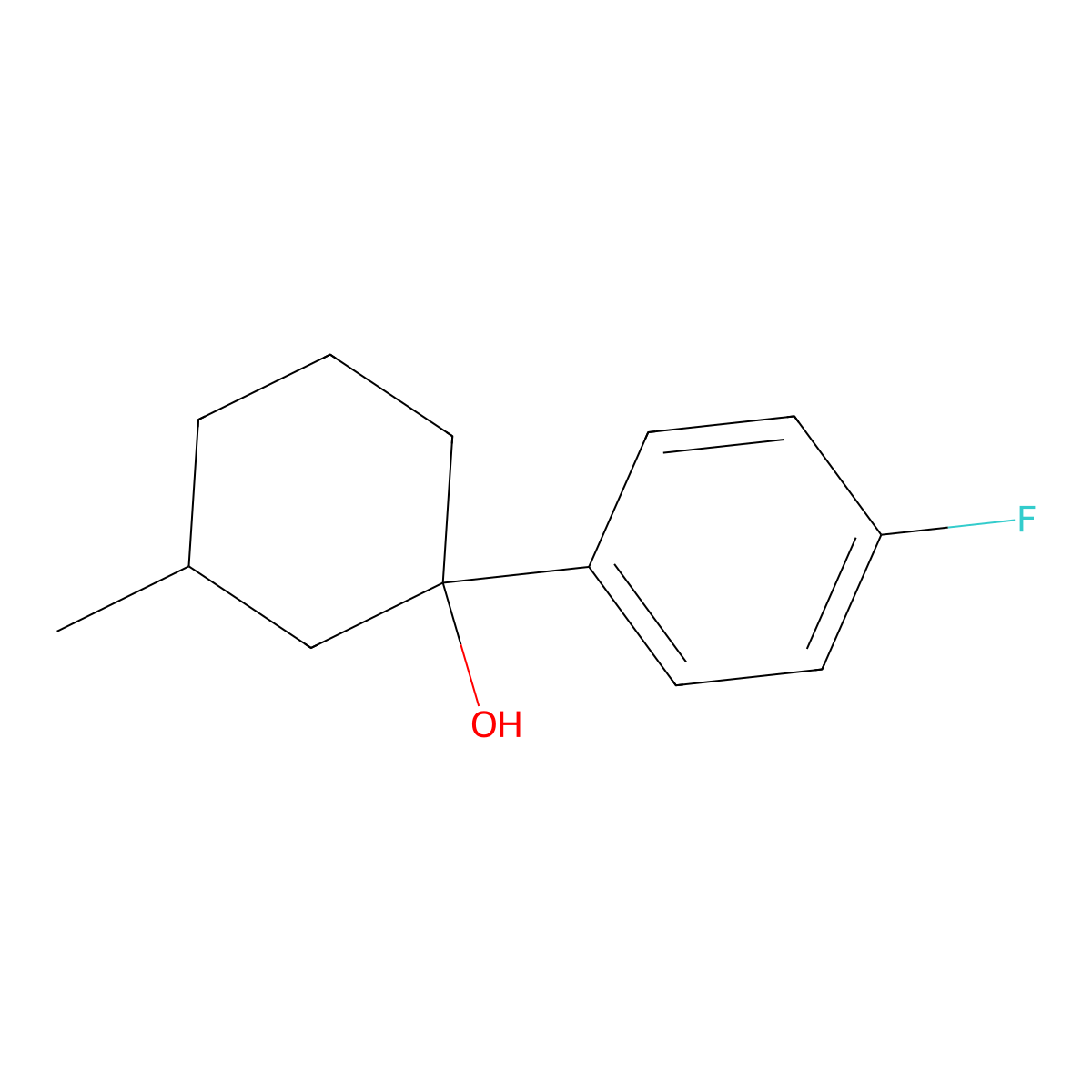 1-(4-Fluorophenyl)-3-methylcyclohexan-1-ol molecular structure, CAS 72968-87-7