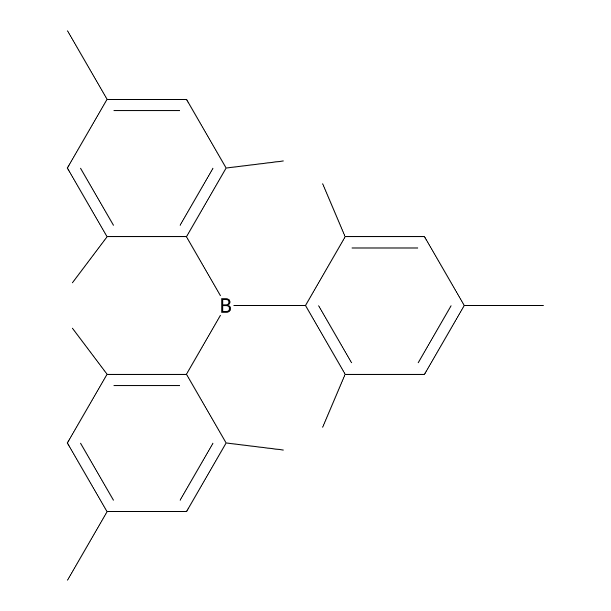 Trimesitylborane molecular structure, CAS 7297-95-2