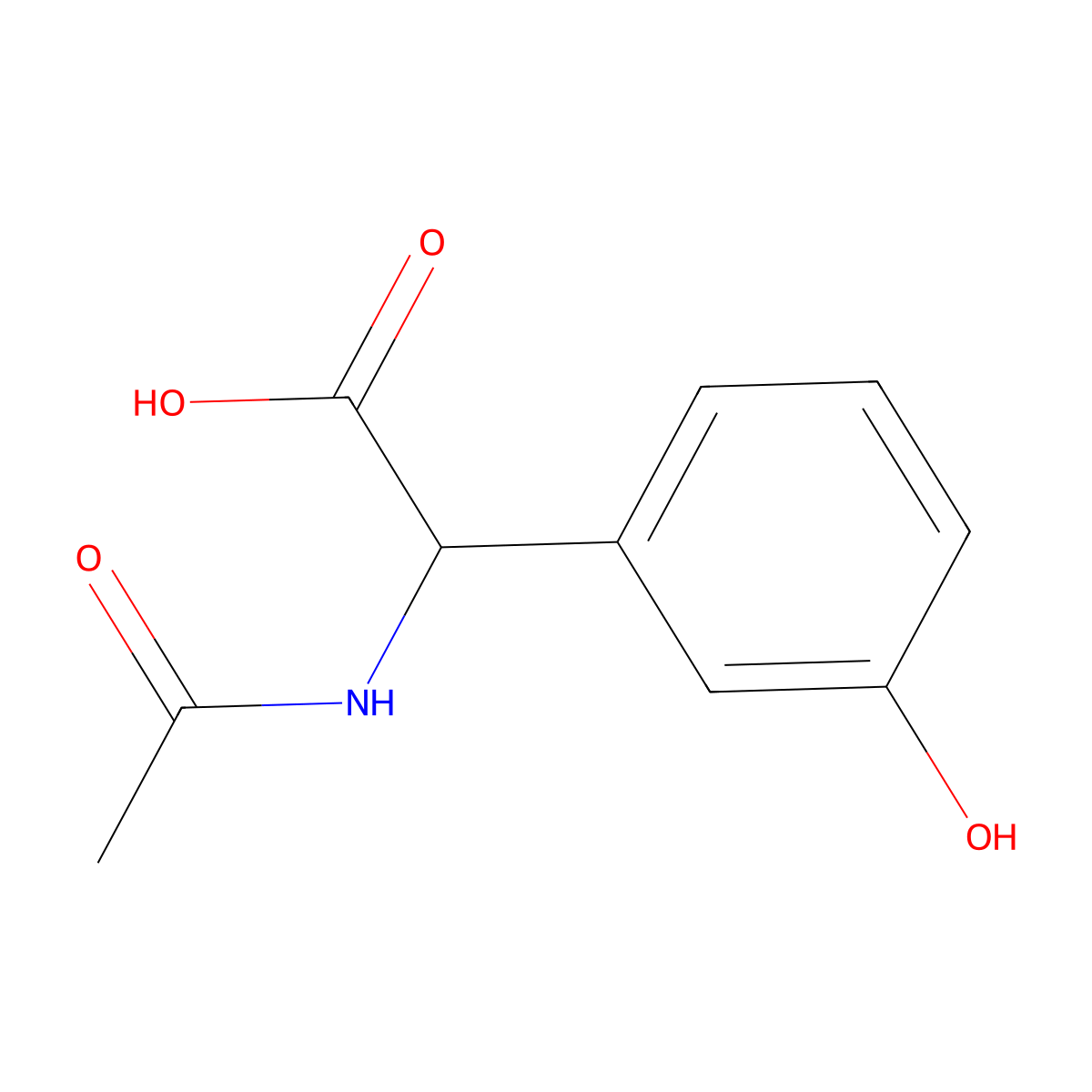 2-acetamido-2-(3-hydroxyphenyl)acetic Acid molecular structure, CAS 72973-09-2
