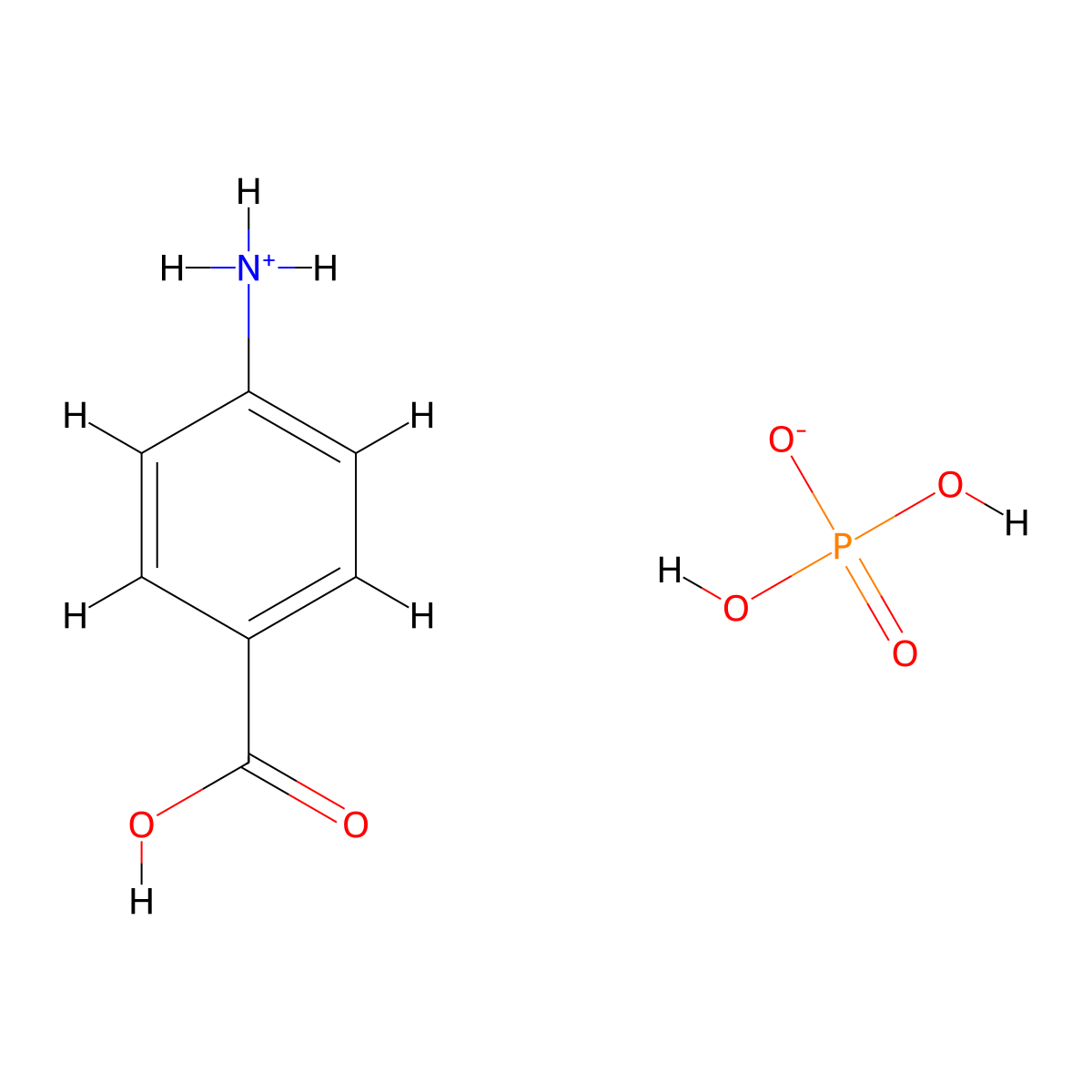 4-Aminobenzoic acid--phosphoric acid (1/1) molecular structure, CAS 72977-18-5
