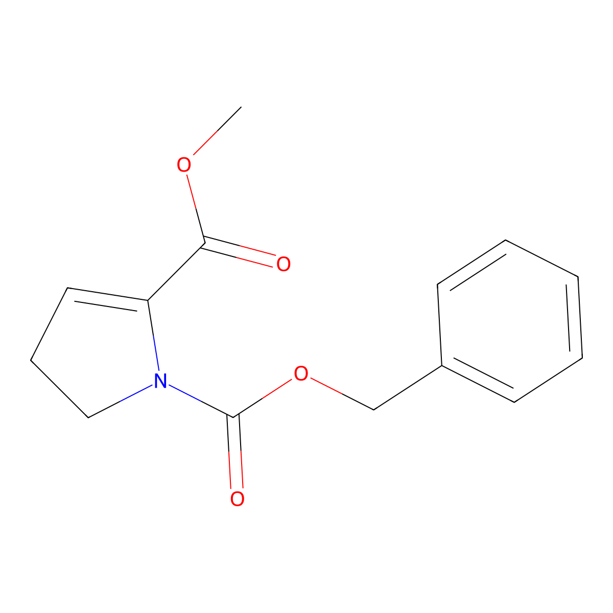 1-benzyl 2-methyl 4,5-dihydro-1H-pyrrole-1,2-dicarboxylate molecular structure, CAS 72978-22-4
