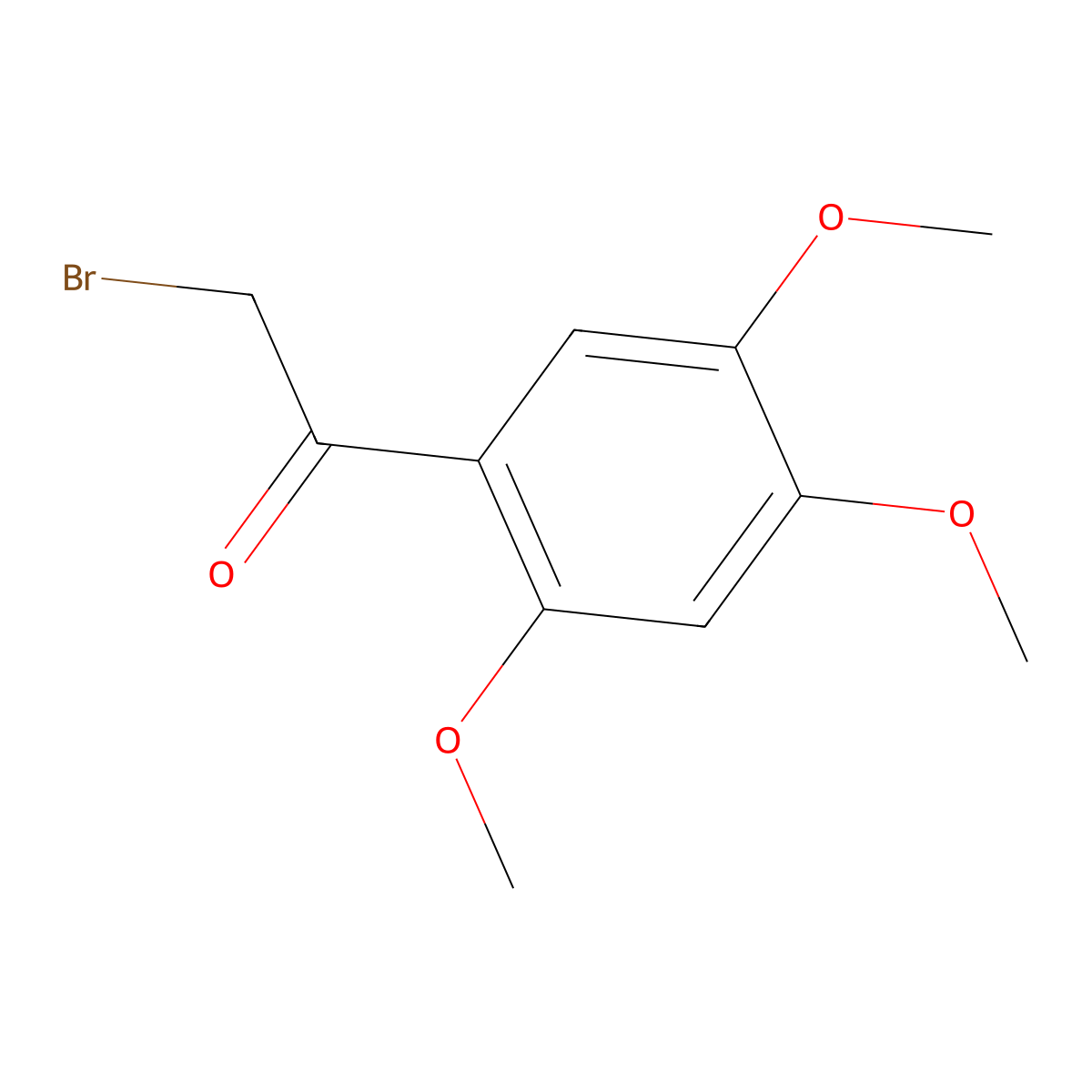 2-Bromo-1-(2,4,5-trimethoxyphenyl)ethan-1-one molecular structure, CAS 7298-46-6