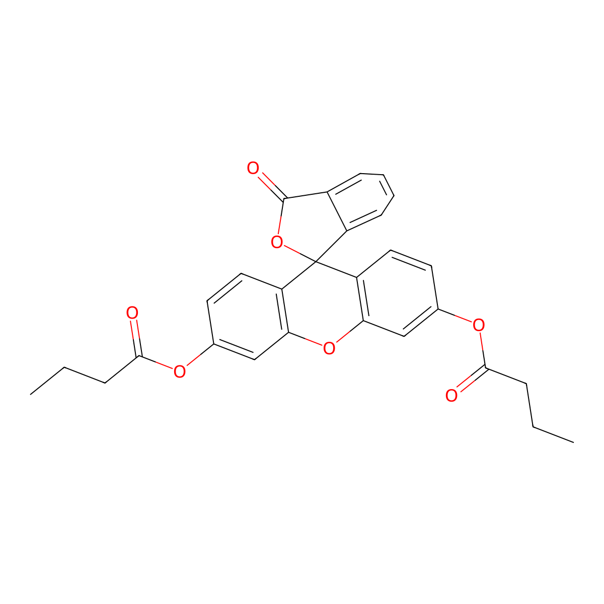 Butanoic acid, 3-oxospiro(isobenzofuran-1(3H),9'-(9H)xanthene)-3',6'-diyl ester molecular structure, CAS 7298-65-9
