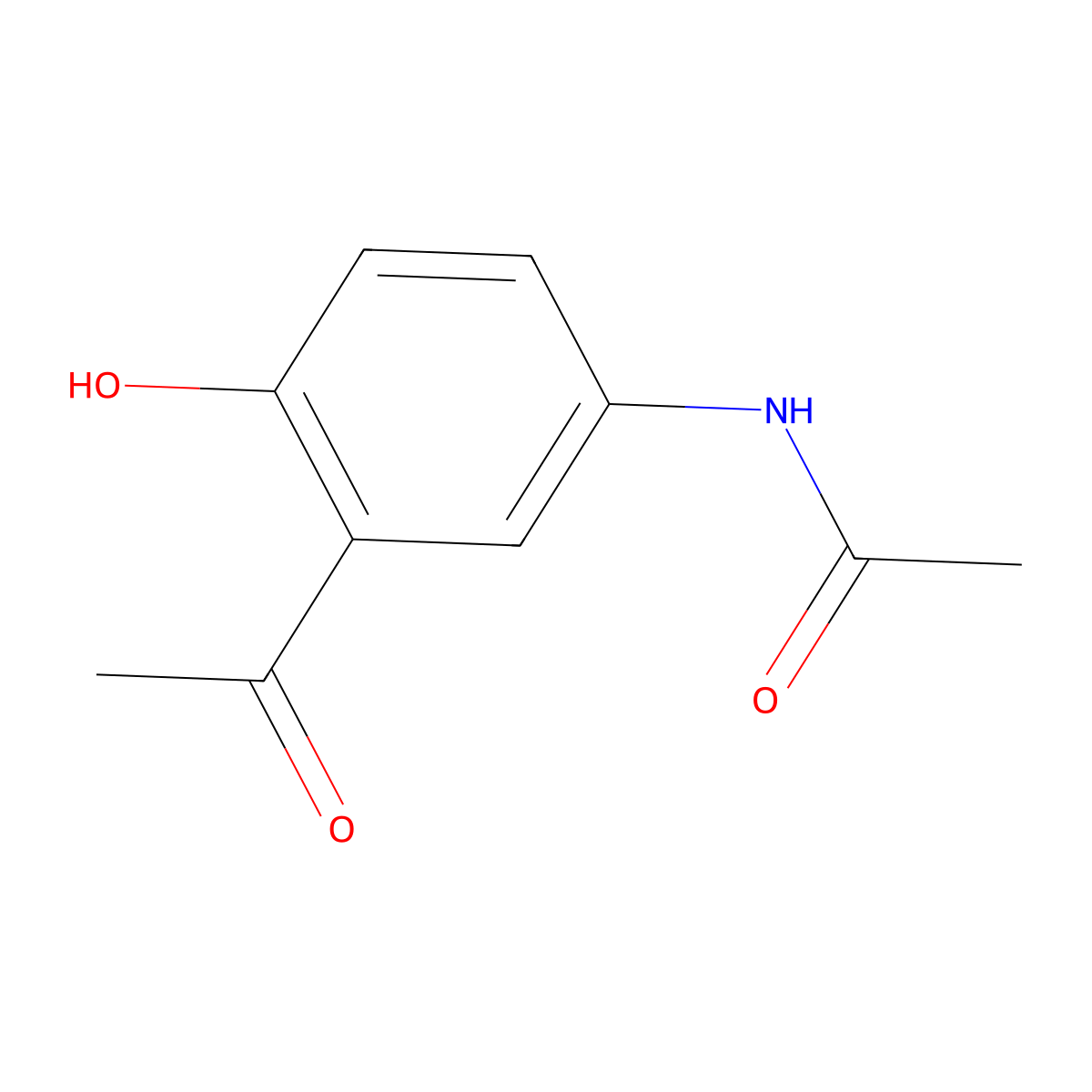 N-(3-Acetyl-4-hydroxyphenyl)acetamide molecular structure, CAS 7298-67-1