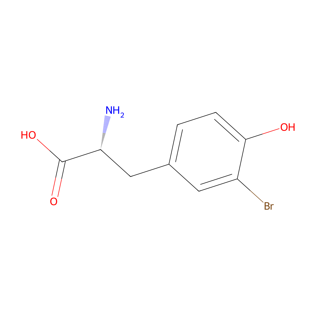 (R)-2-Amino-3-(3-bromo-4-hydroxyphenyl)propanoic acid molecular structure, CAS 7298-91-1
