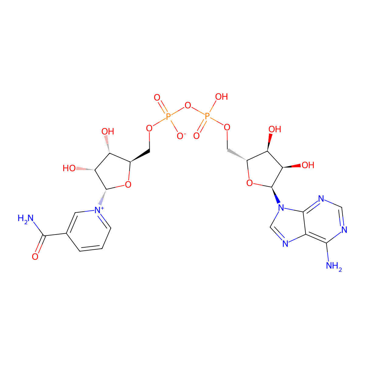 Adenine-alpha-nicotinamide dinucleotide molecular structure, CAS 7298-93-3