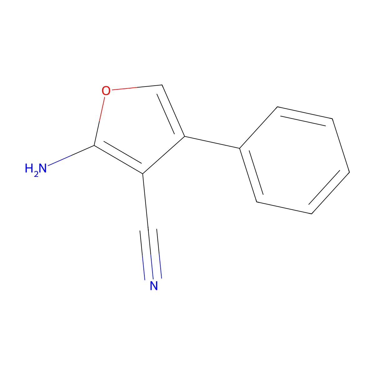 2-Amino-4-phenylfuran-3-carbonitrile molecular structure, CAS 72982-21-9