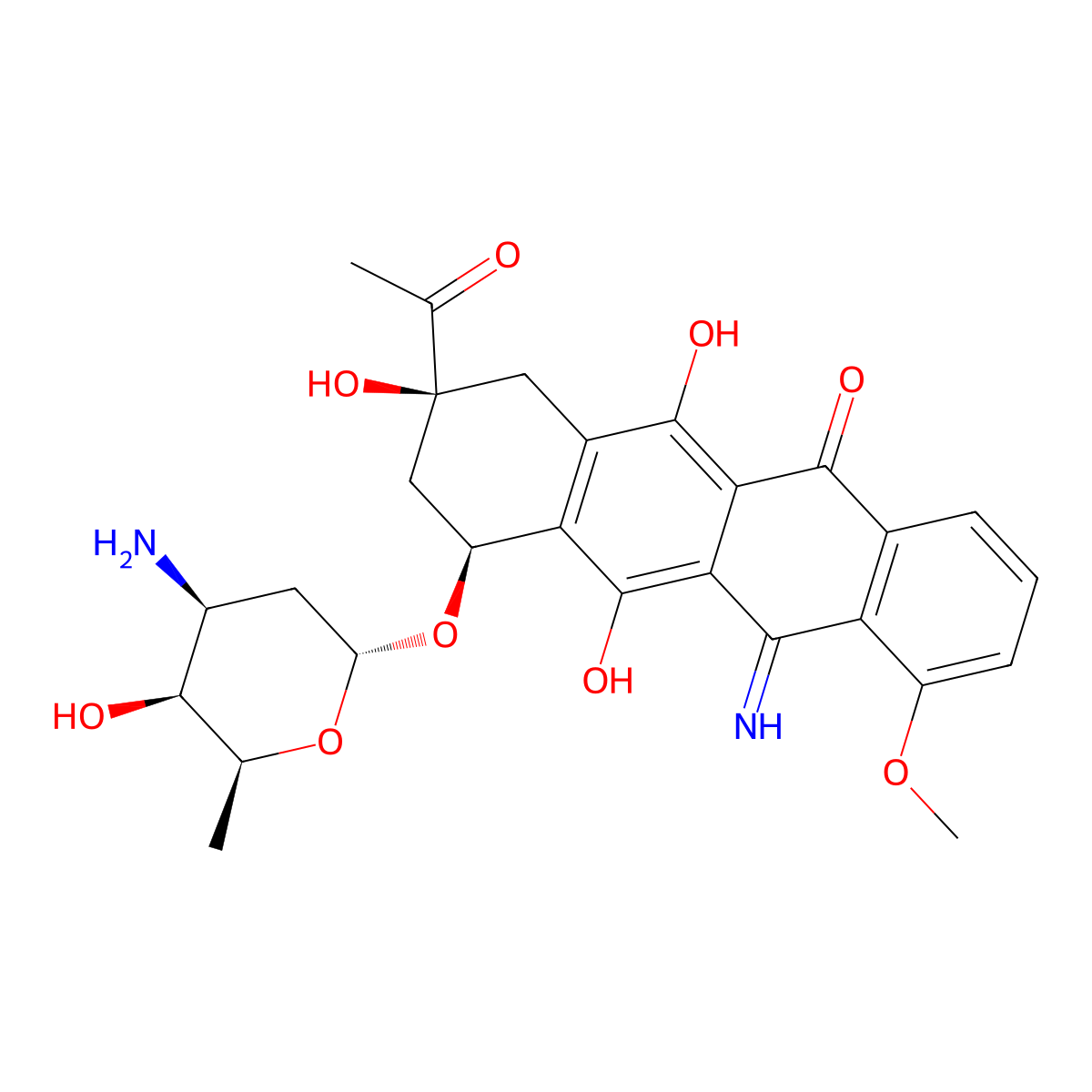 5-Iminodaunorubicin molecular structure, CAS 72983-78-9