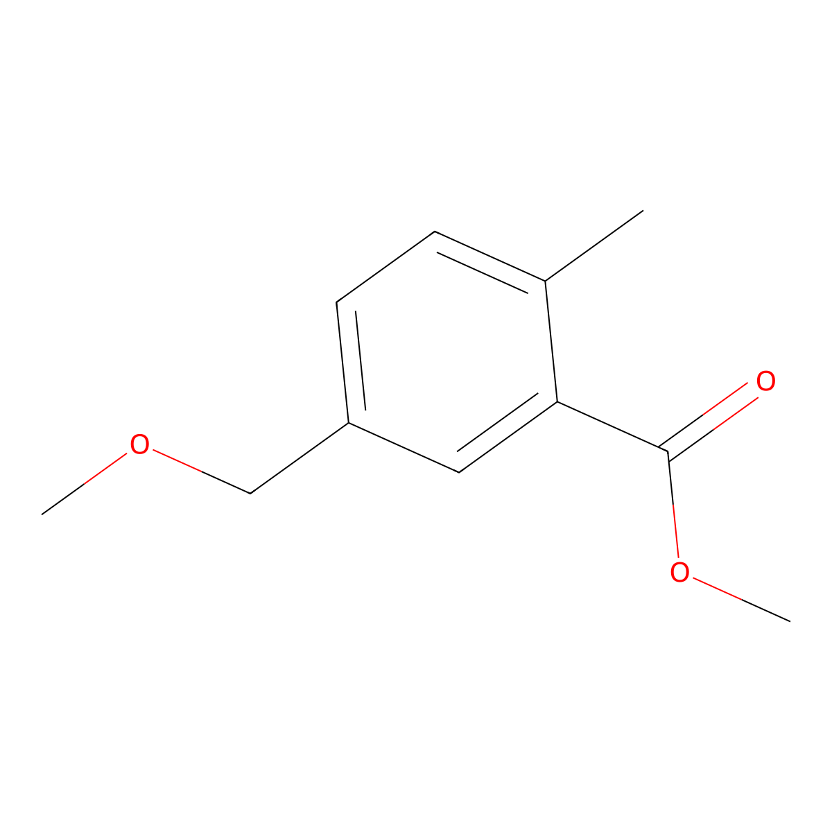 Methyl 5-(methoxymethyl)-2-methylbenzoate molecular structure, CAS 72985-25-2