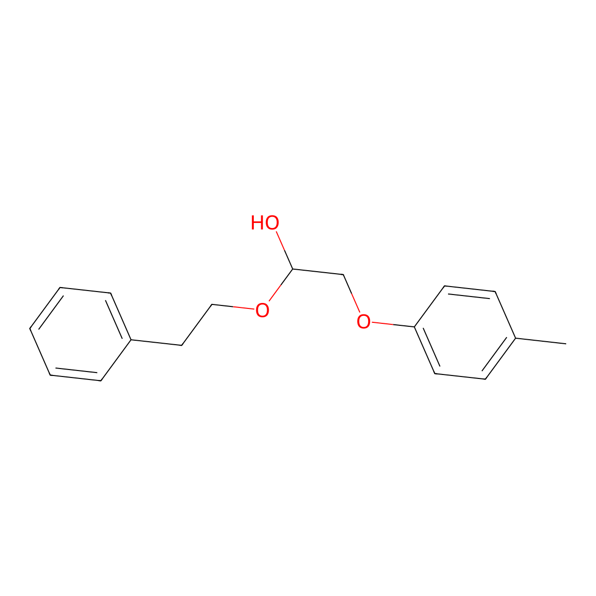 Ethanol, 2-(4-methylphenoxy)-1-(2-phenylethoxy)- molecular structure, CAS 72987-59-8
