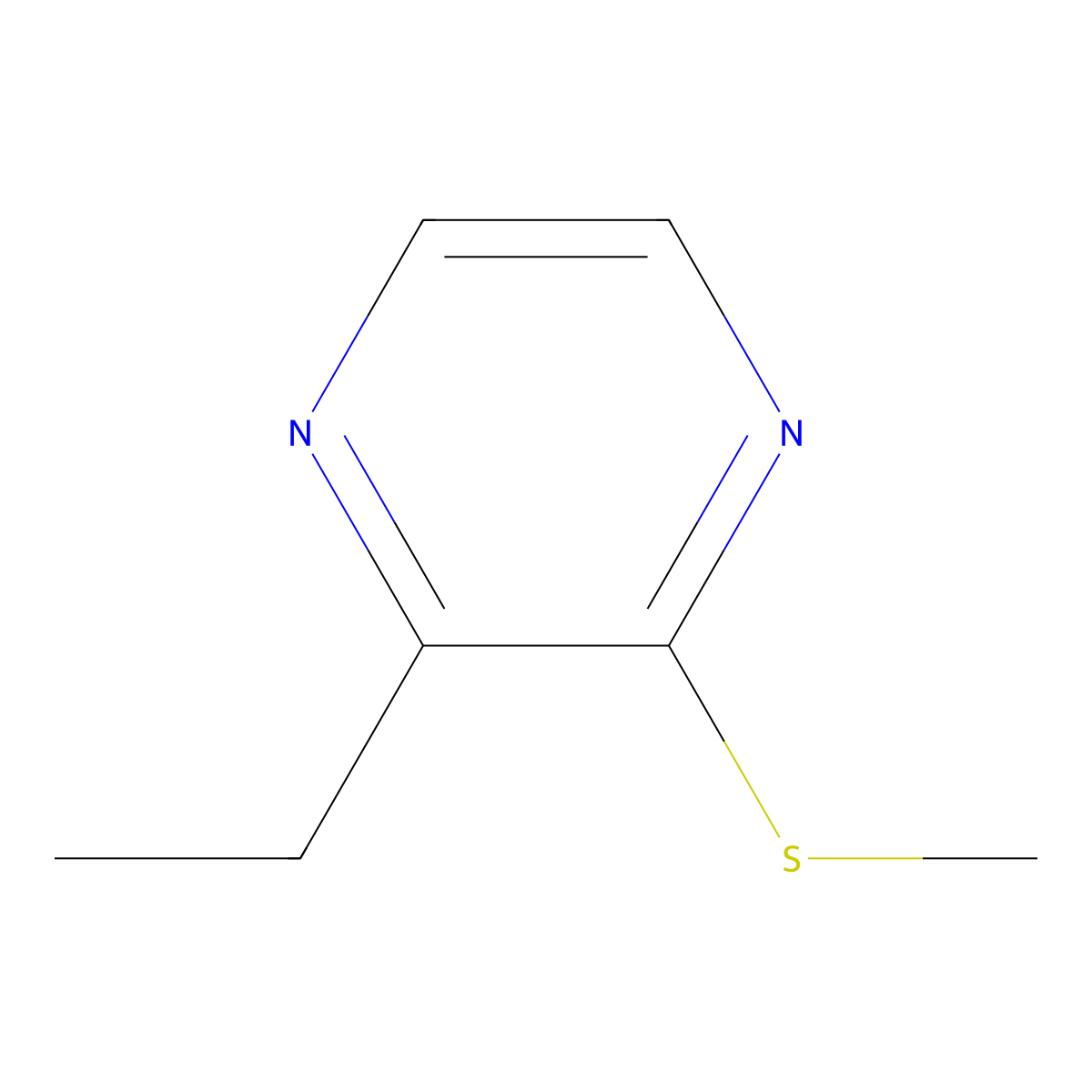 2-Ethyl-3-methylthiopyrazine molecular structure, CAS 72987-62-3