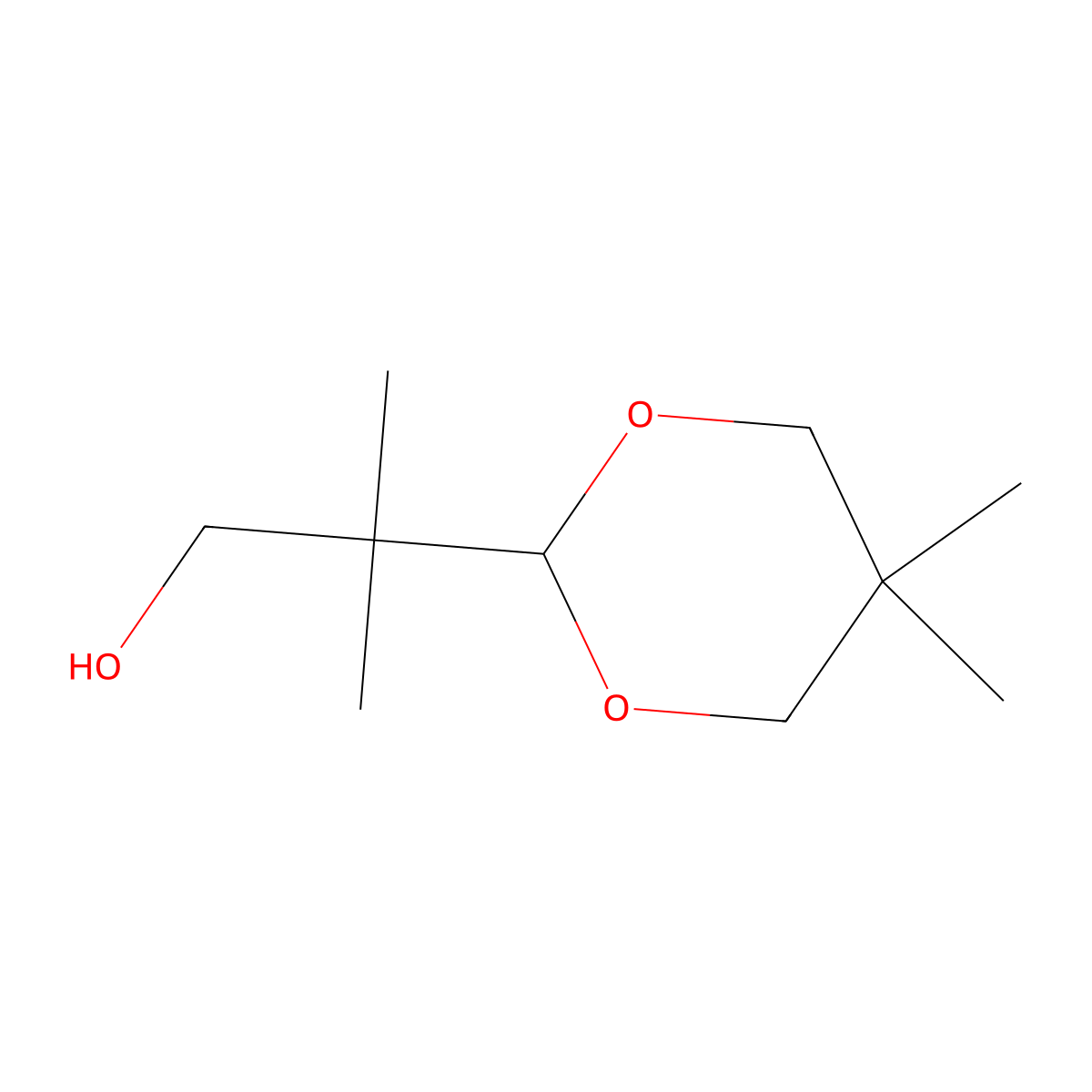 beta,beta,5,5-Tetramethyl-1,3-dioxane-2-ethanol molecular structure, CAS 7299-86-7