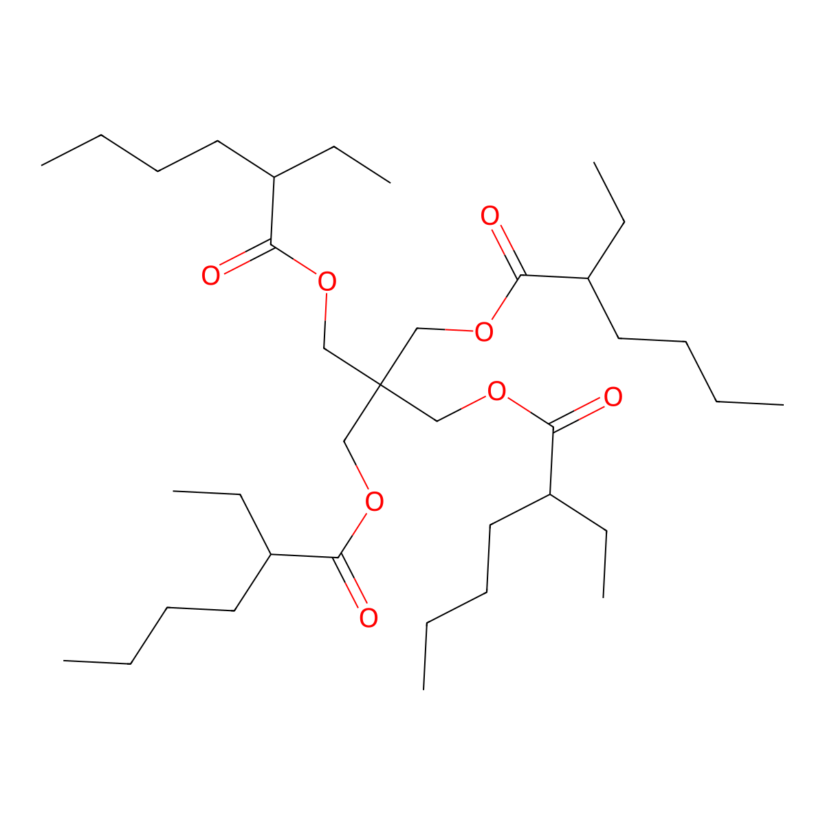 Pentaerythrityl Tetraethylhexanoate molecular structure, CAS 7299-99-2