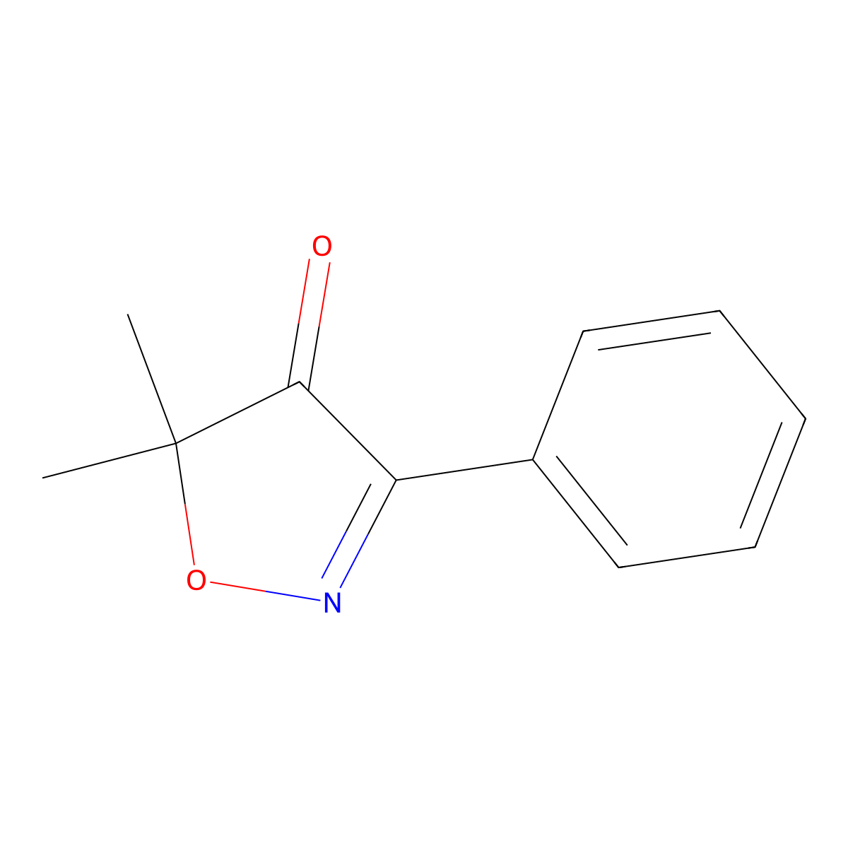 4(5H)-Isoxazolone, 5,5-dimethyl-3-phenyl- molecular structure, CAS 72990-83-1