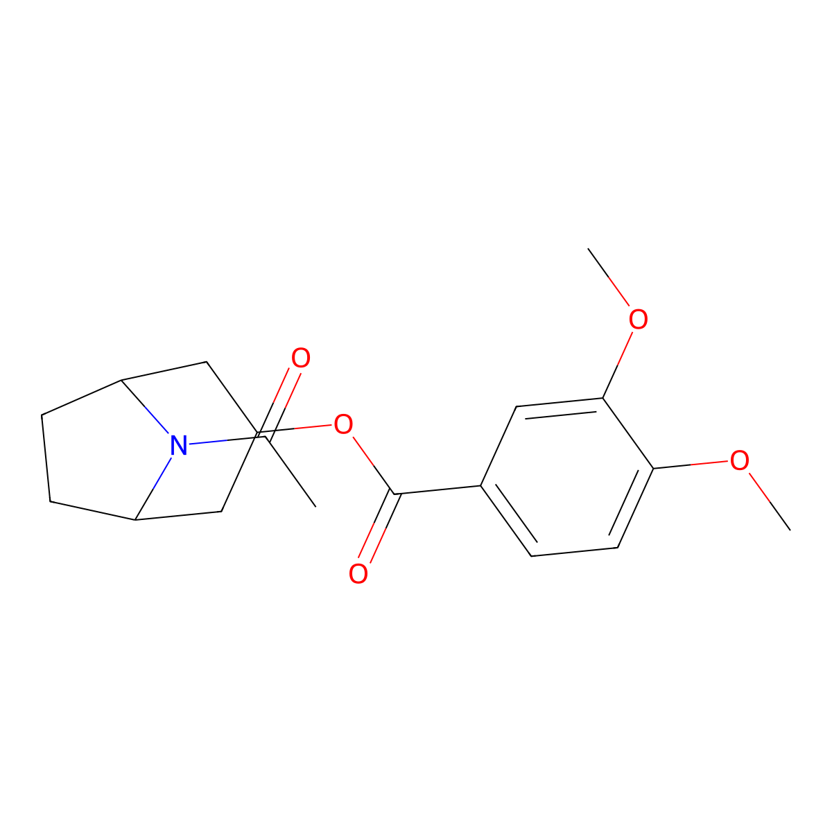 (8-Acetyl-8-azabicyclo[3.2.1]octan-3-yl) 3,4-dimethoxybenzoate molecular structure, CAS 72994-86-6
