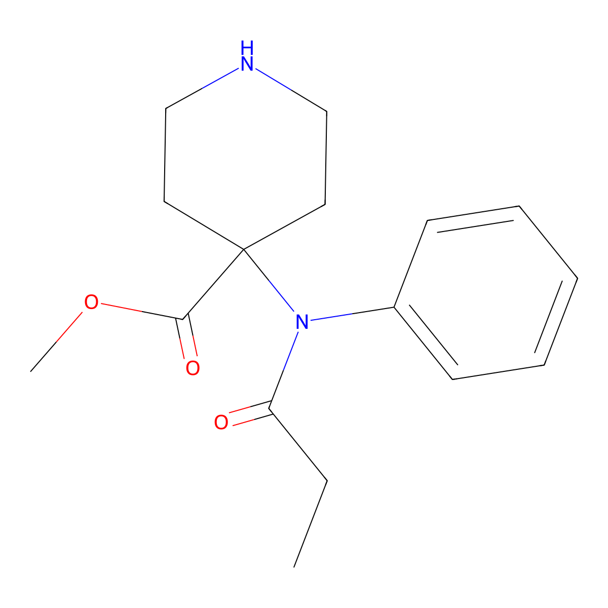 Norcarfentanil molecular structure, CAS 72996-78-2