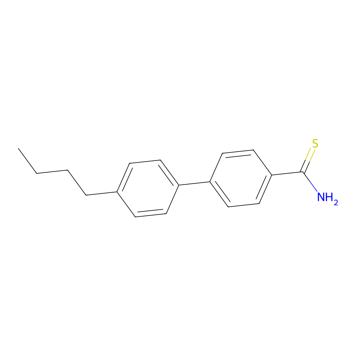 4'-Butyl-[1,1'-biphenyl]-4-carbothioamide molecular structure, CAS 72997-85-4