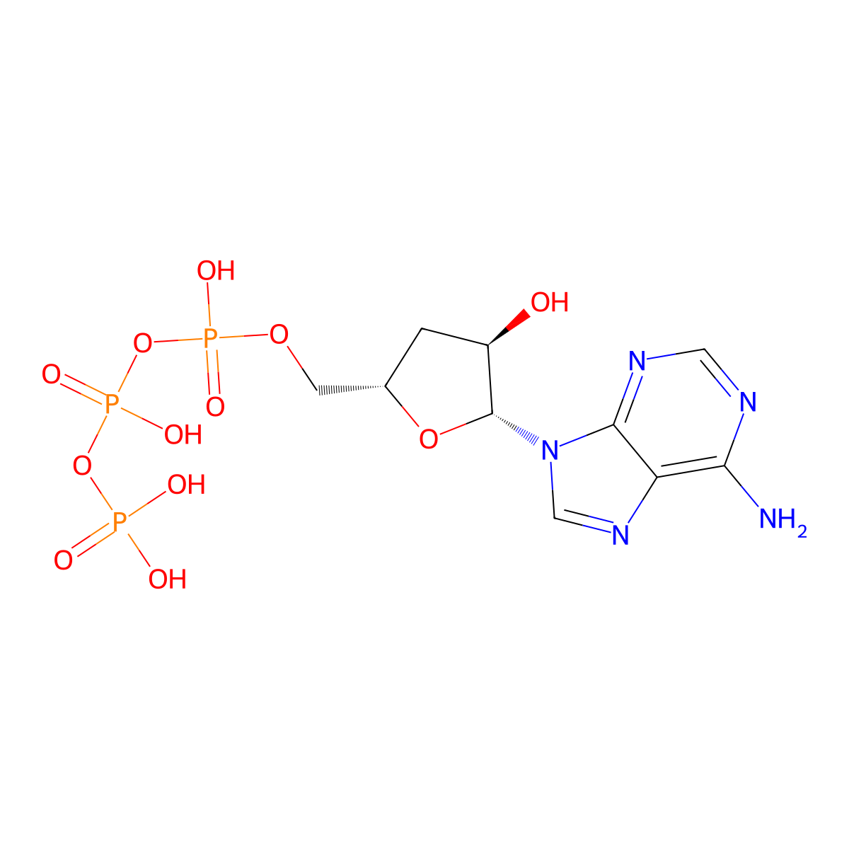 3'-Deoxyadenosine 5'-(tetrahydrogen triphosphate) molecular structure, CAS 73-04-1