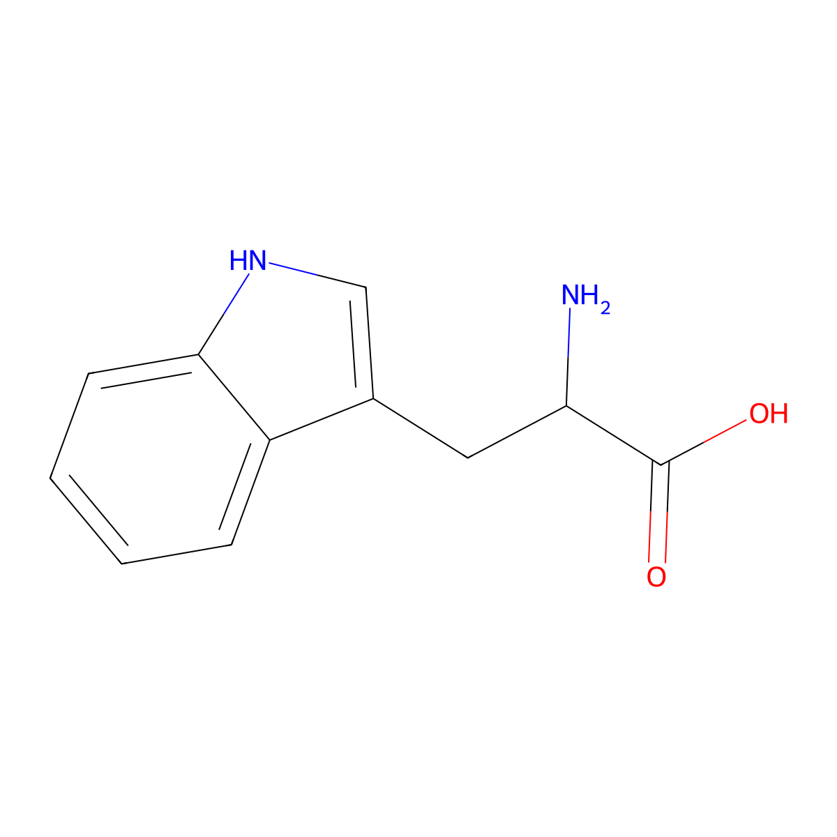 L-Tryptophan molecular structure, CAS 73-22-3