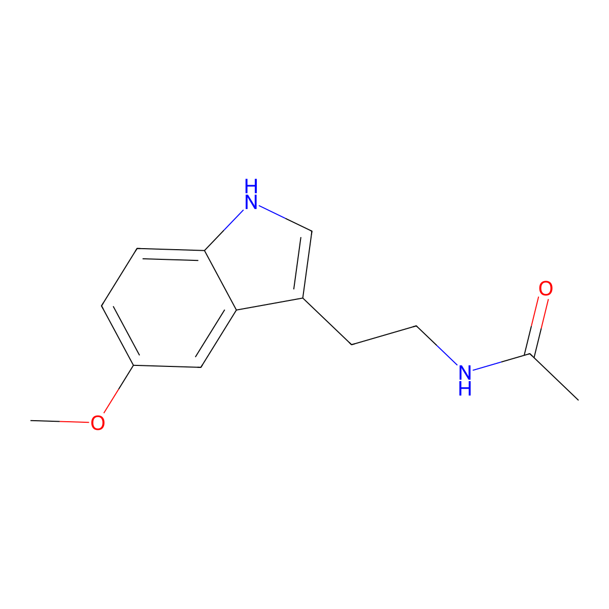 Melatonin molecular structure, CAS 73-31-4