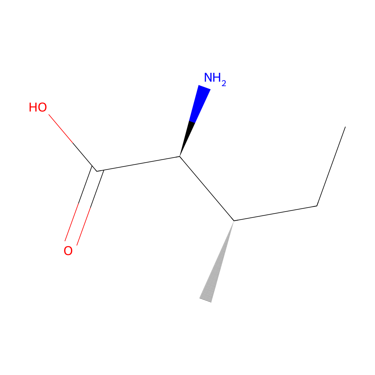L-Isoleucine molecular structure, CAS 73-32-5