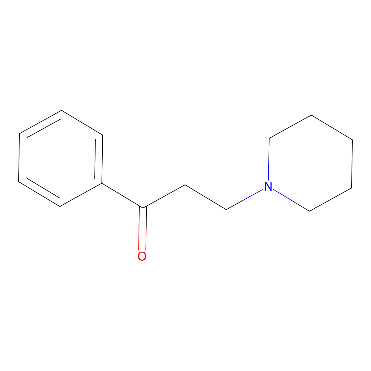 3-Piperidinopropiophenone molecular structure, CAS 73-63-2