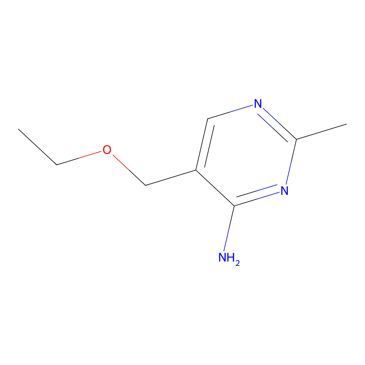 5-(Ethoxymethyl)-2-methyl-4-pyrimidinamine molecular structure, CAS 73-66-5