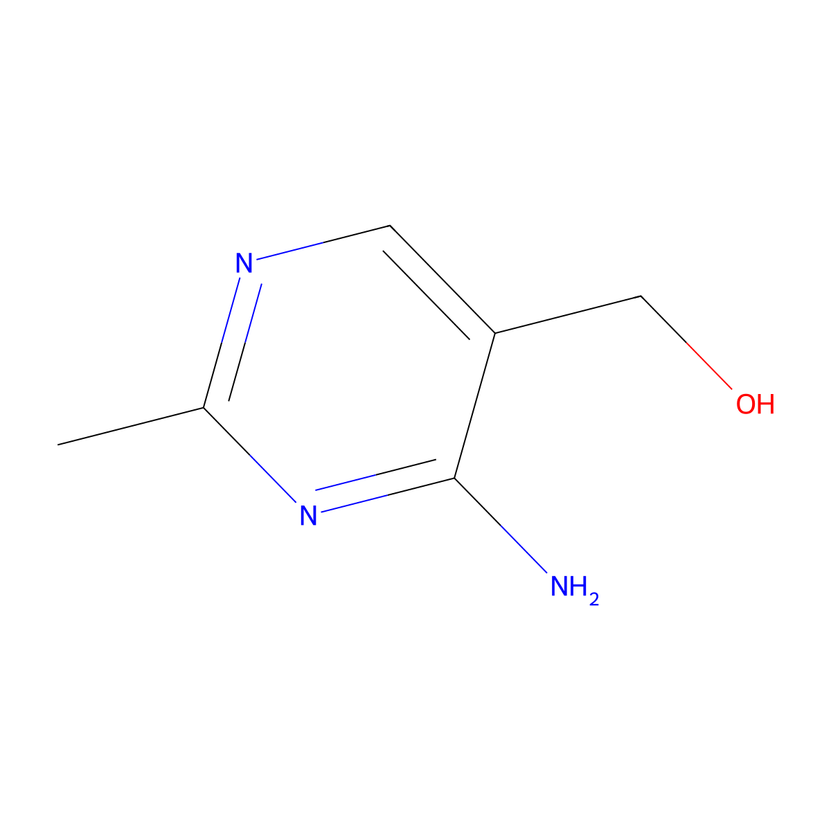 4-Amino-2-methyl-5-pyrimidinemethanol molecular structure, CAS 73-67-6