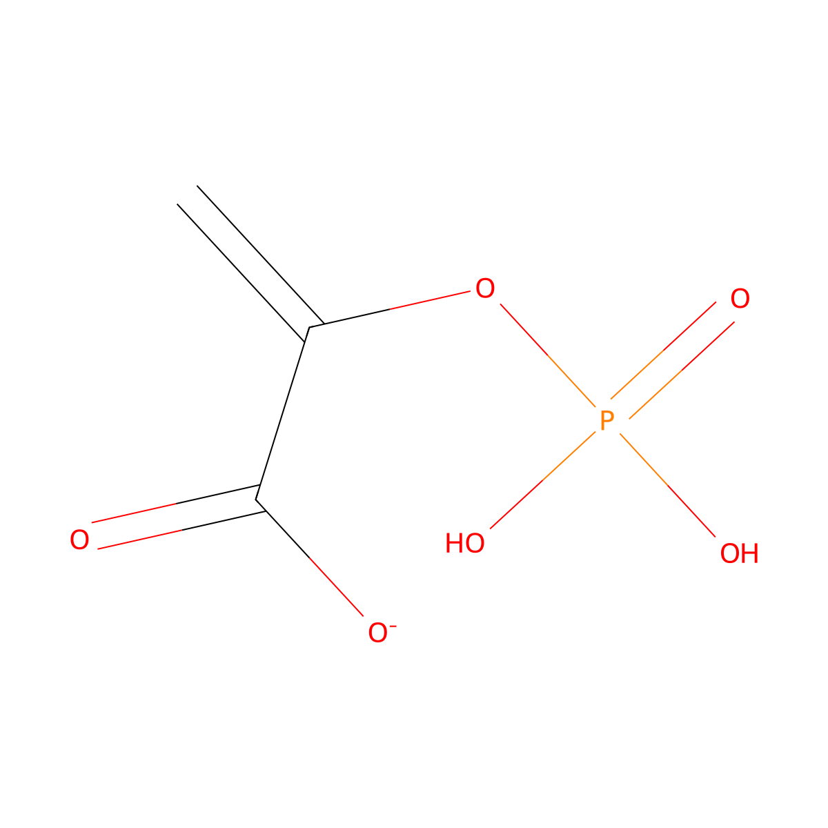 2-Propenoic acid, 2-(phosphonooxy)-, ion(1-) molecular structure, CAS 73-89-2