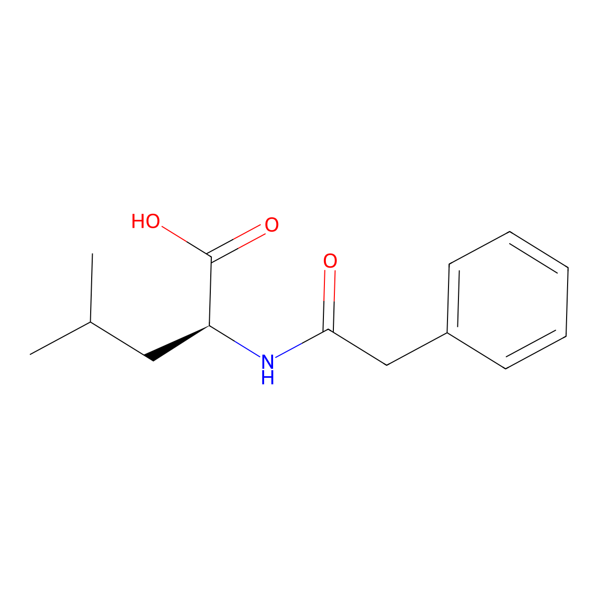N-Phenylacetyl-L-leucine molecular structure, CAS 730-15-4