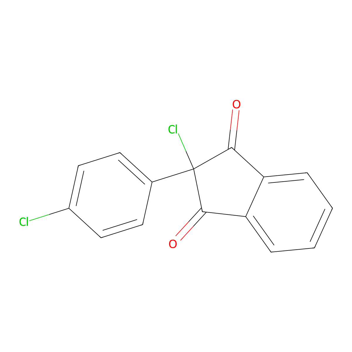 2-Chloro-2-(4-chlorophenyl)-1H-indene-1,3(2H)-dione molecular structure, CAS 730-74-5