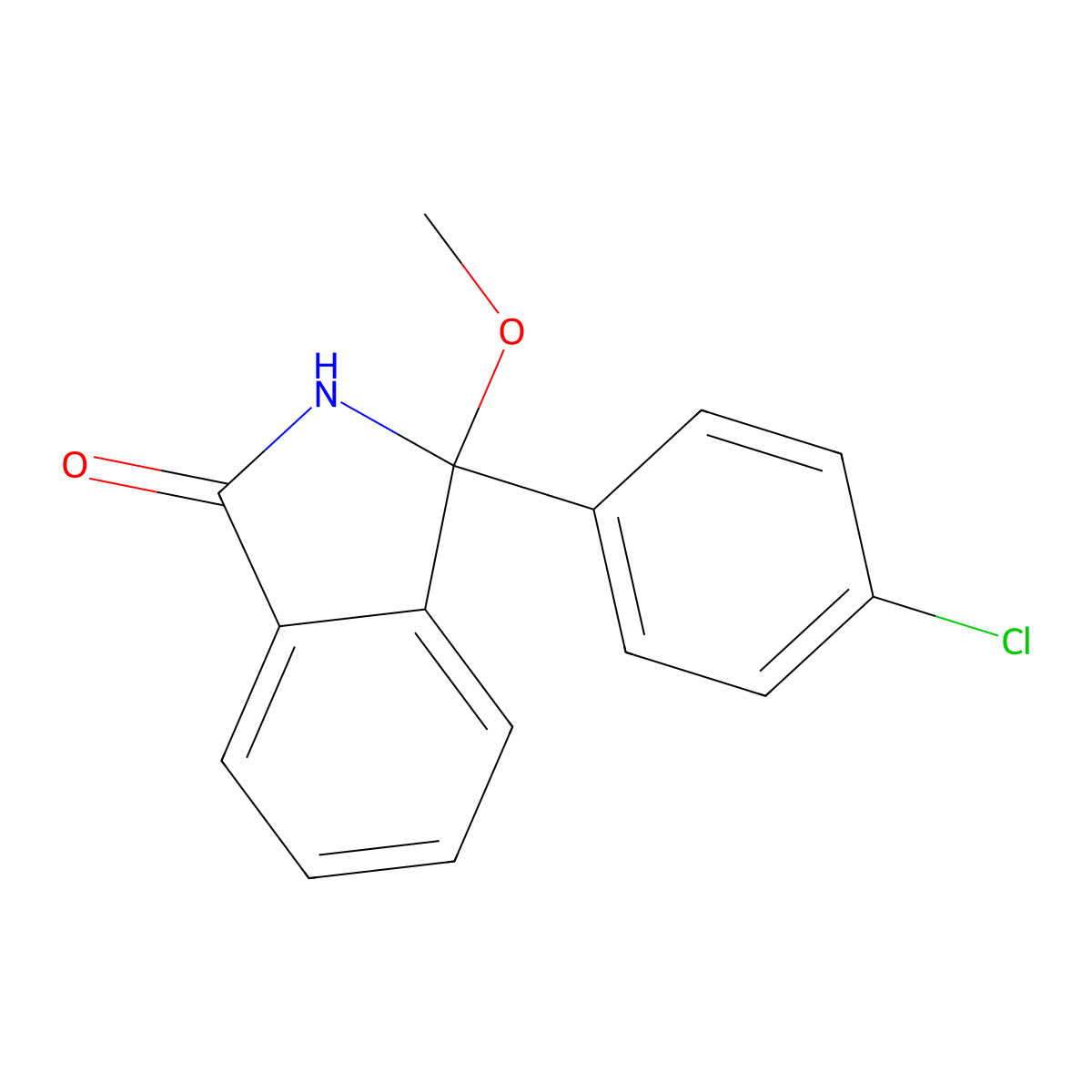 1-(4-Chlorophenyl)-1-methoxy-3-oxoisoindoline molecular structure, CAS 730-77-8