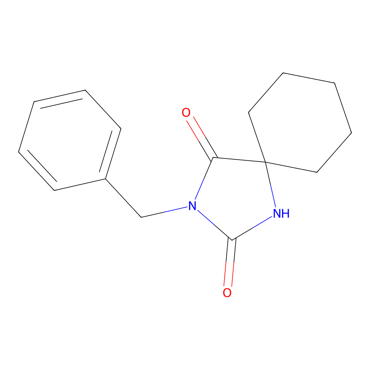 1,3-Diazaspiro(4.5)decane-2,4-dione, 3-benzyl- molecular structure, CAS 730-95-0