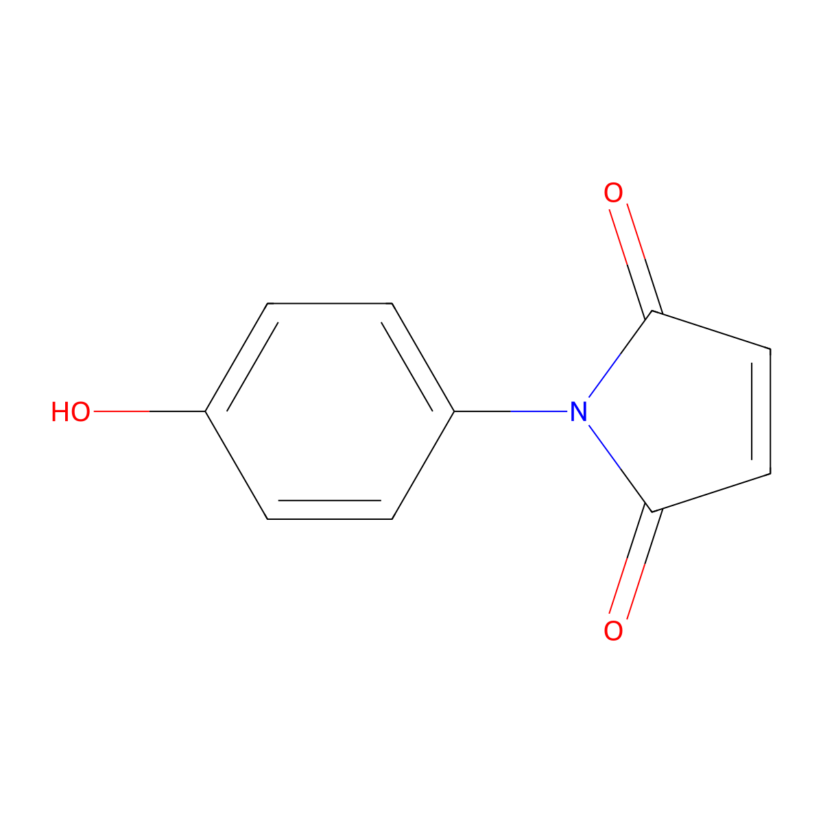 1-(4-hydroxyphenyl)-1H-pyrrole-2,5-dione molecular structure, CAS 7300-91-6