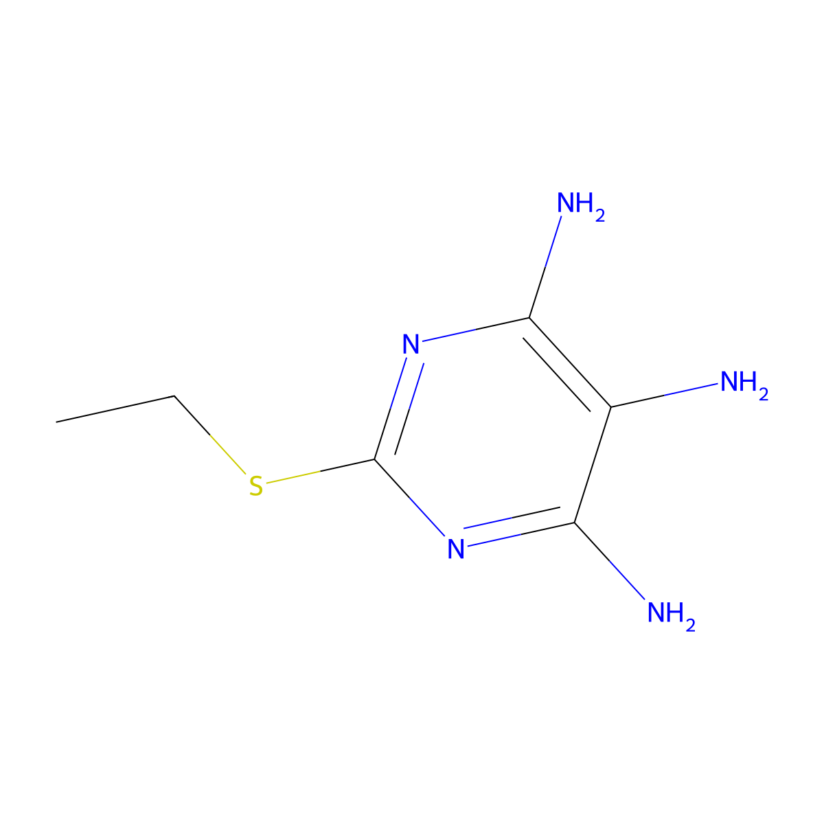 2-(Ethylthio)pyrimidine-4,5,6-triamine molecular structure, CAS 73000-30-3