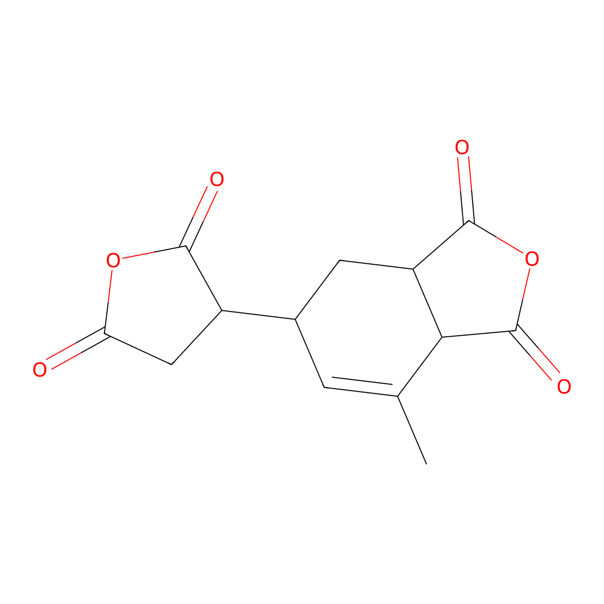 5-(2,5-Dioxotetrahydrofuryl)-3-methyl-3-cyclohexene-1,2-dicarboxylic anhydride molecular structure, CAS 73003-90-4