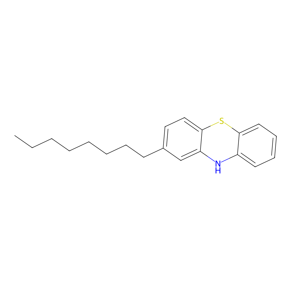 2-octyl-10H-phenothiazine molecular structure, CAS 73005-57-9