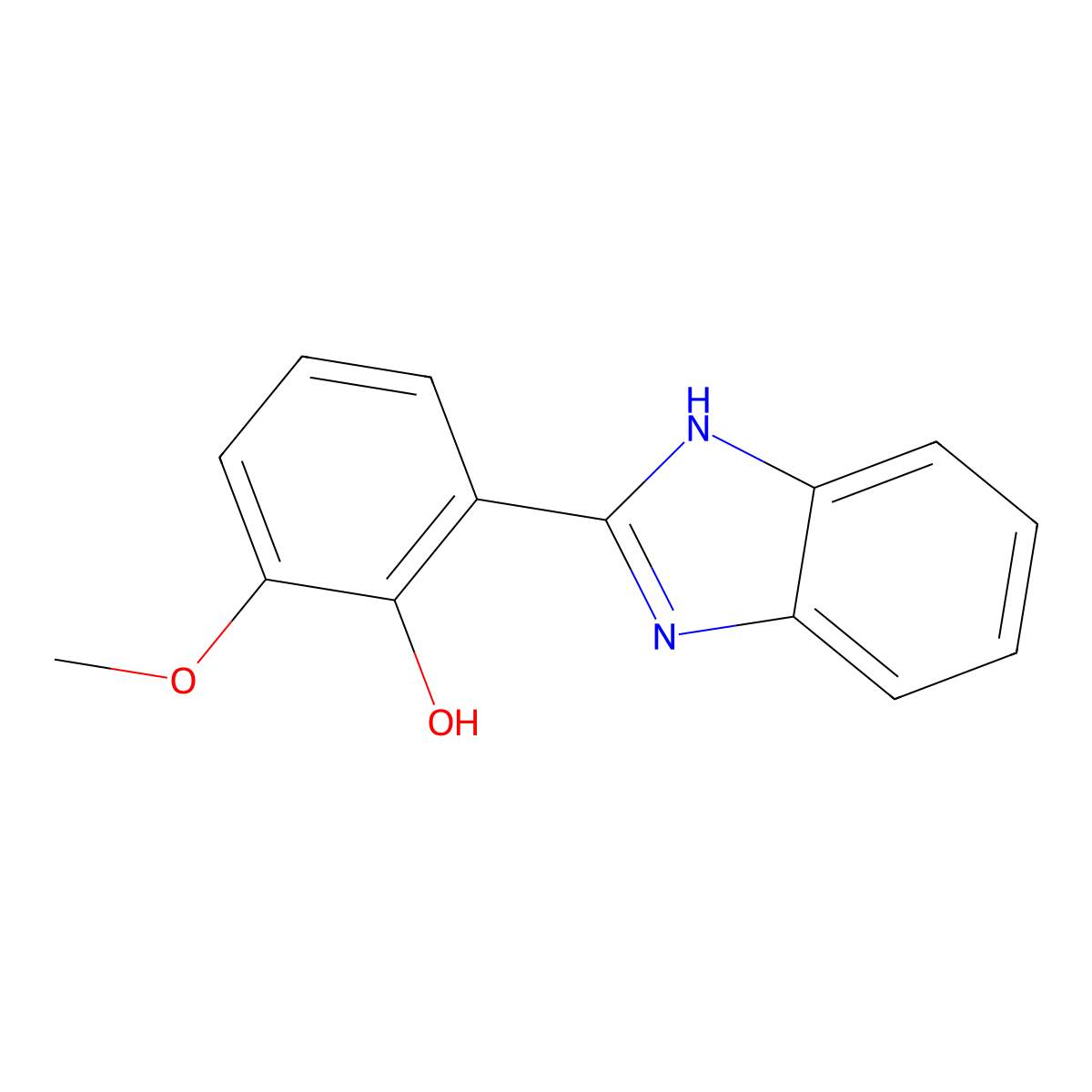 2-(1H-1,3-benzodiazol-2-yl)-6-methoxyphenol molecular structure, CAS 73008-33-0