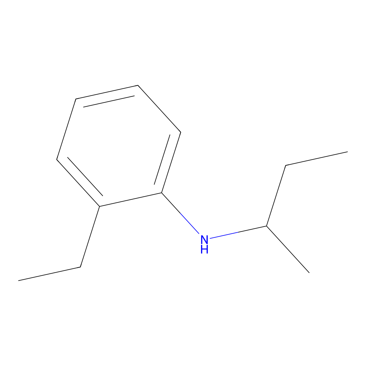 N-(butan-2-yl)-2-ethylaniline molecular structure, CAS 73013-80-6