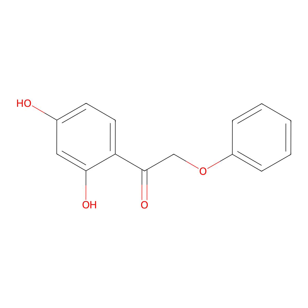 Ethanone, 1-(2,4-dihydroxyphenyl)-2-phenoxy- molecular structure, CAS 73014-19-4