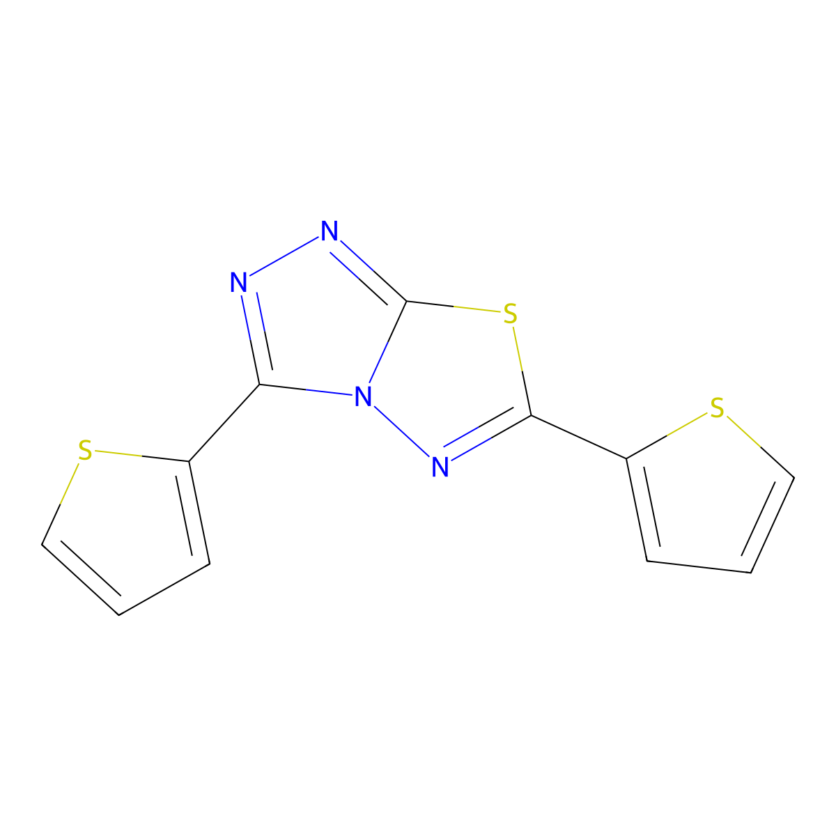 3,6-Dithiophen-2-yl-[1,2,4]triazolo[3,4-b][1,3,4]thiadiazole molecular structure, CAS 73014-99-0
