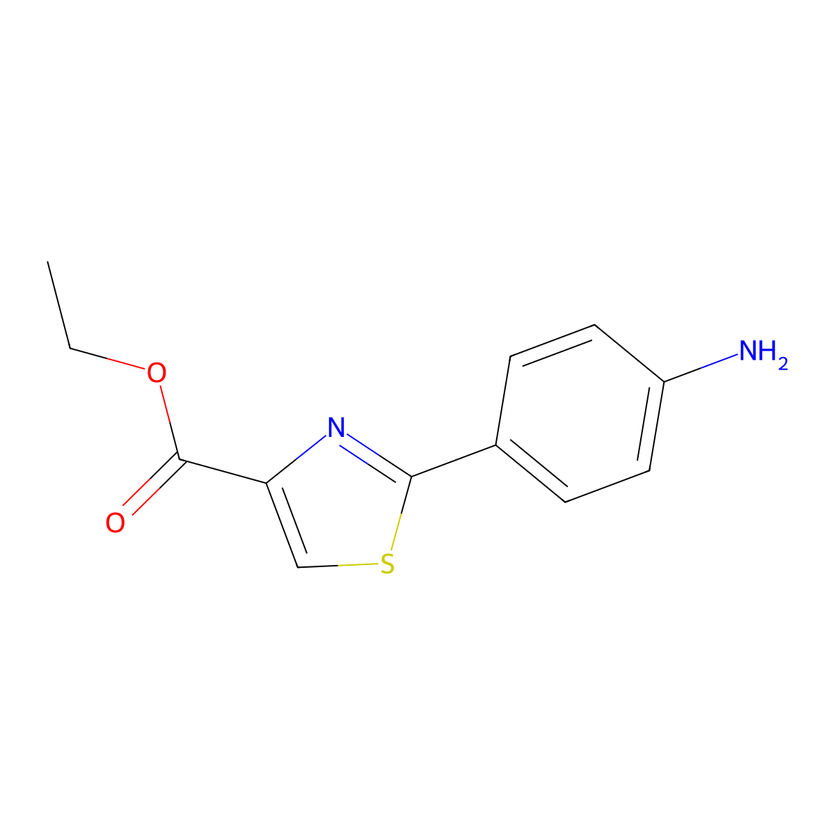 Ethyl 2-(4-aminophenyl)thiazole-4-carboxylate molecular structure, CAS 730234-73-8