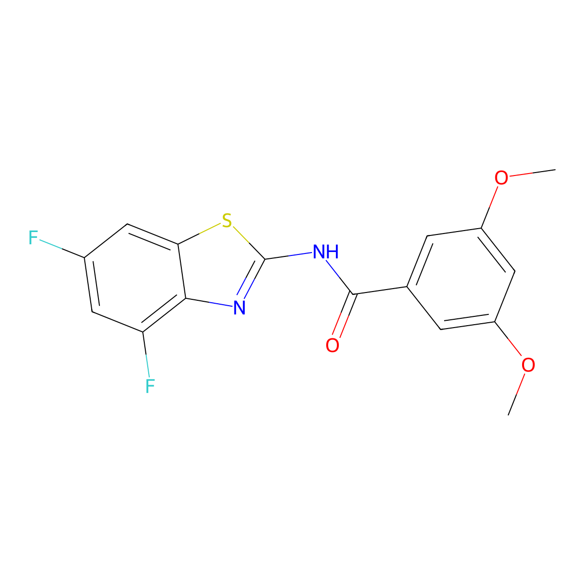 N-(4,6-difluoro-1,3-benzothiazol-2-yl)-3,5-dimethoxybenzamide molecular structure, CAS 730243-86-4