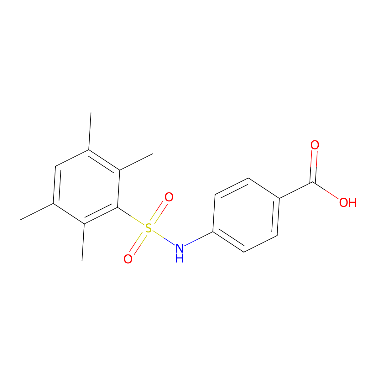 4-[(2,3,5,6-tetramethylphenyl)sulfonylamino]benzoic Acid molecular structure, CAS 730249-87-3