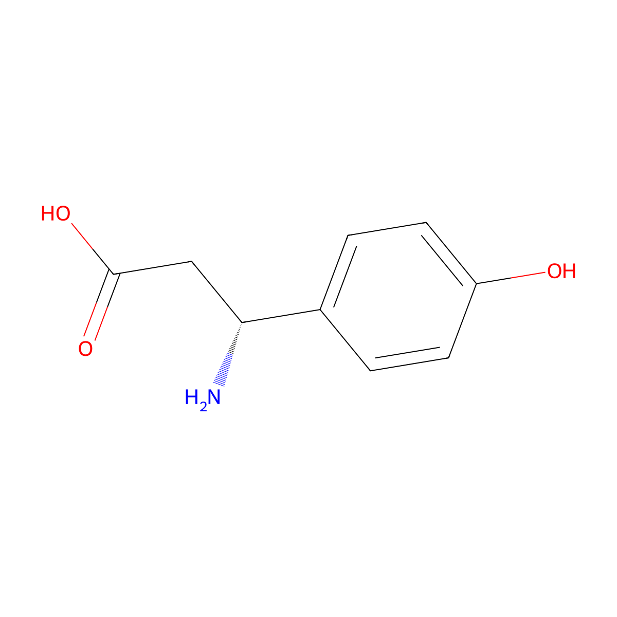 (R)-3-Amino-3-(4-hydroxy-phenyl)-propionic acid molecular structure, CAS 73025-68-0