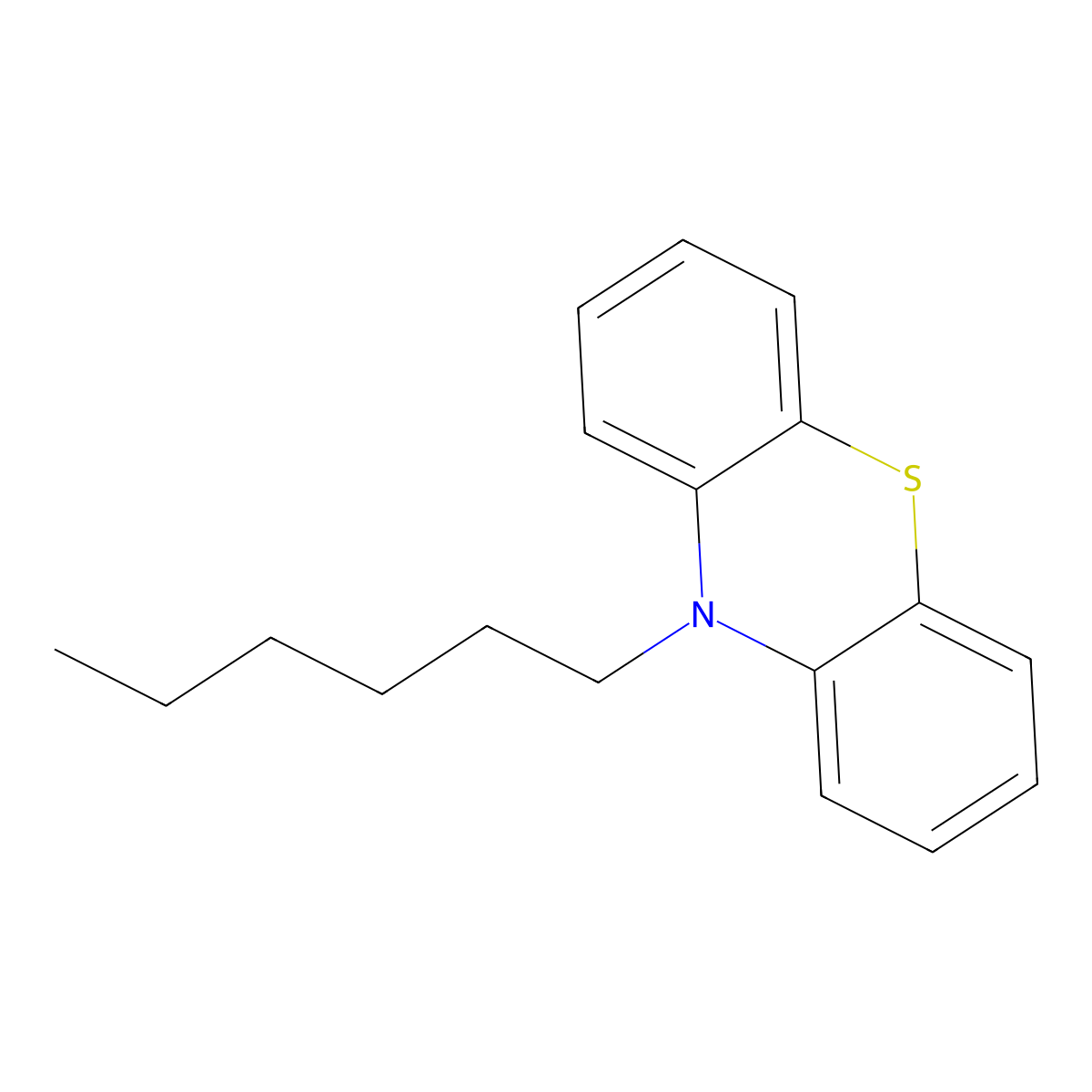 10-Hexyl-10H-phenothiazine molecular structure, CAS 73025-93-1