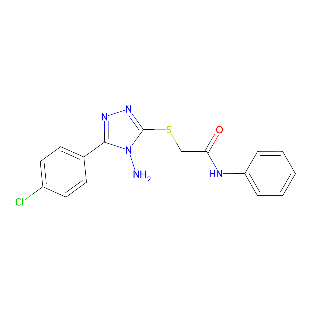 2-{[4-amino-5-(4-chlorophenyl)-4H-1,2,4-triazol-3-yl]sulfanyl}-N-phenylacetamide molecular structure, CAS 730250-32-5