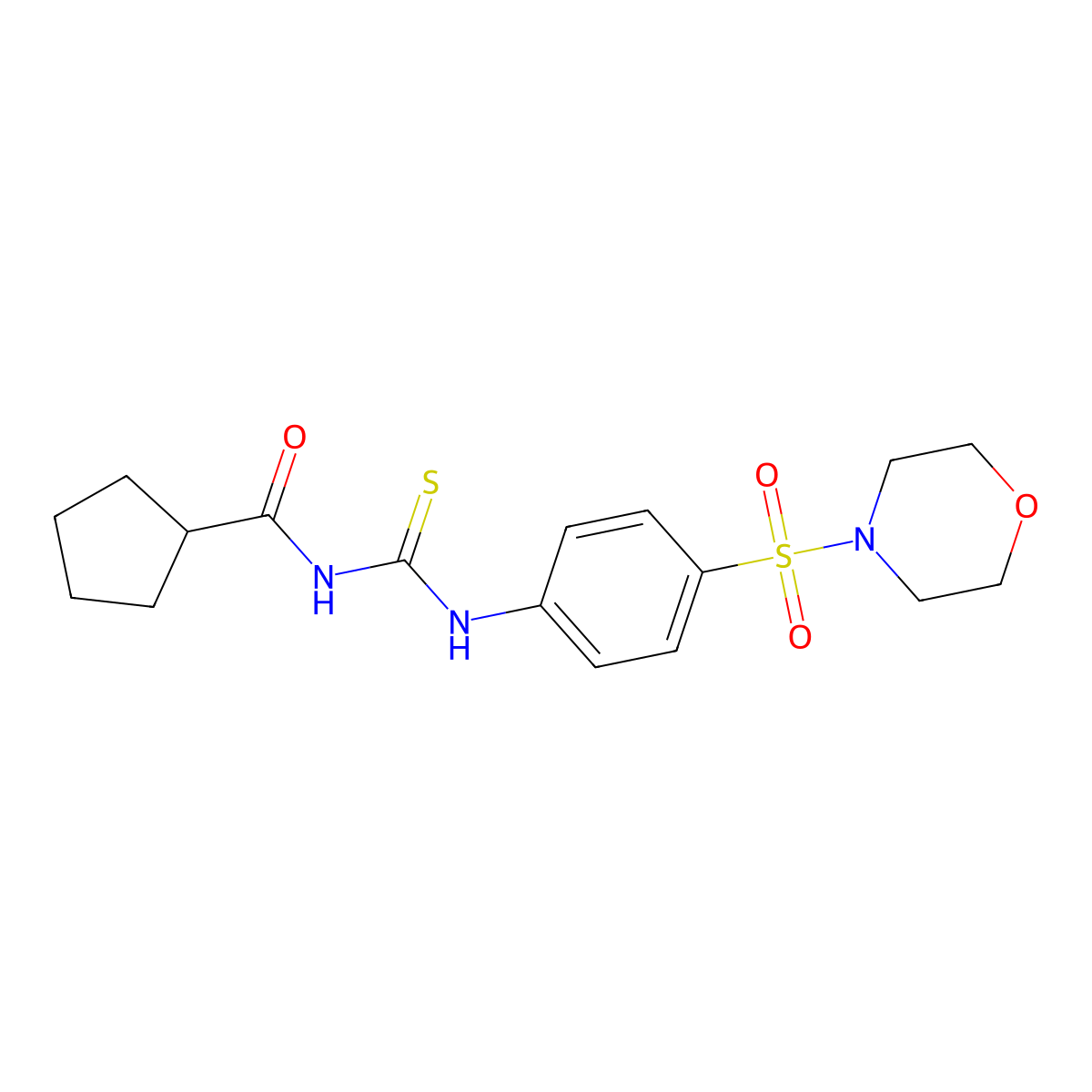 N-[(4-morpholin-4-ylsulfonylphenyl)carbamothioyl]cyclopentanecarboxamide molecular structure, CAS 730253-35-7